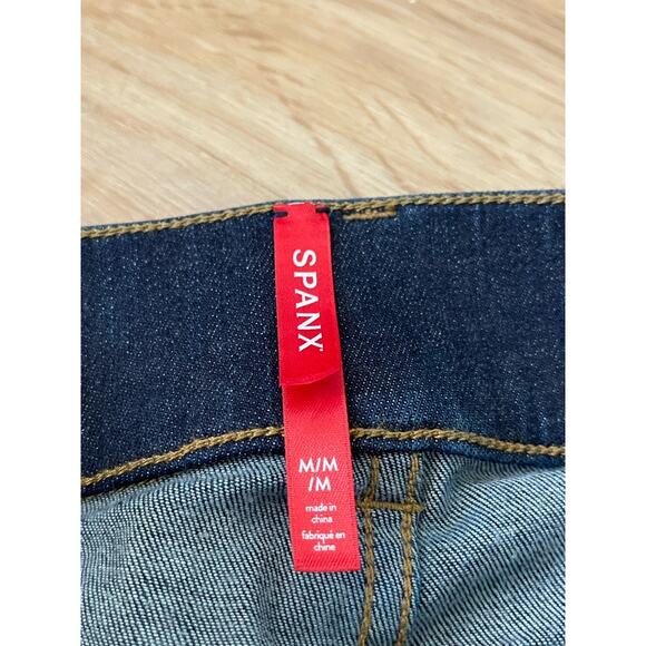 SPANX Flare Bootcut Pants High Rise Pull On Elastic Waist Indigo Blue Medium - Picture 6 of 8